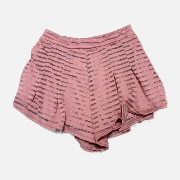 Lucy in the Sky pink sheer striped pull on shorts M - Picture 2 of 7